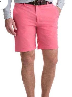 Vineyard Vines Coral Pink Flat Front Chino Shorts Club Shorts size 32